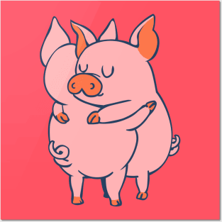 Pig Hugs Posters and Art